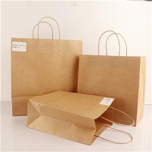 Take Out Coffee to Go Restaurant Carry Bags Disposable Eco-friendly Kraft Grocery Shopping Packaging