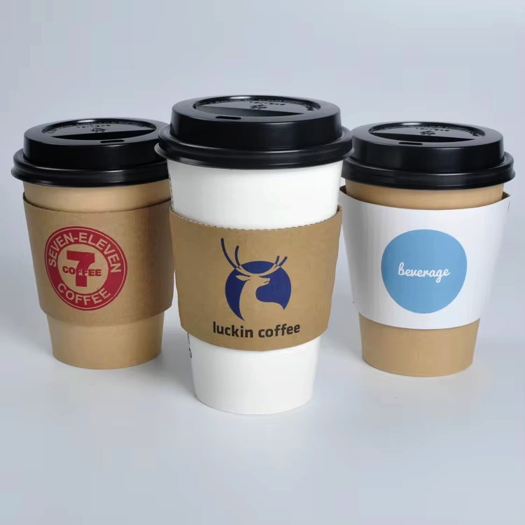 Coffee Shop Accessories Corrugated Cardboard Coffee Drink Cup Holder Tray Cup Carrier Paper Cup Holders