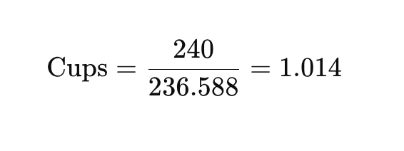 how many ounces in 240 ml