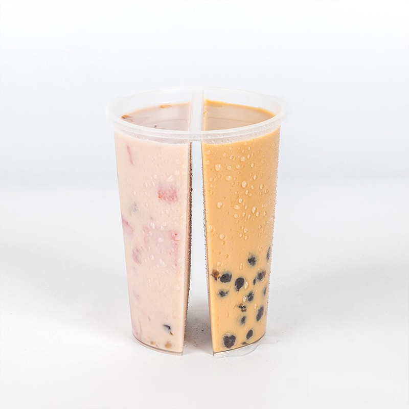Unique Transparent Takeaway Cup Personalized Disposable Sharing Cup Split Plastic Cups With Logos