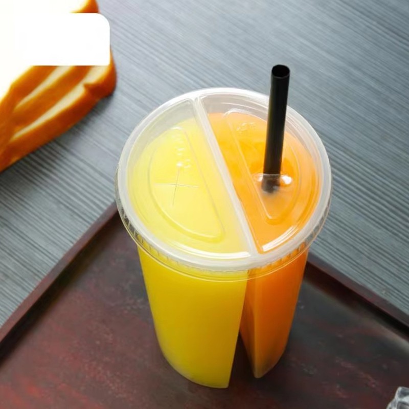 Unique Transparent Takeaway Cup Personalized Disposable Sharing Cup Split Plastic Cups With Logos
