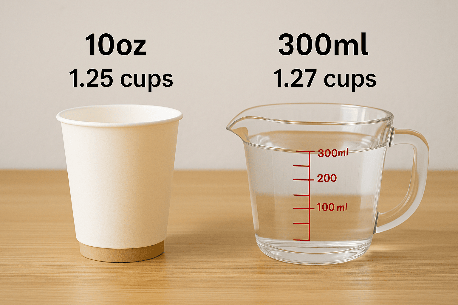 300ml 물 용량을 컵과 10oz로 변환하는 가이드 [2026년]