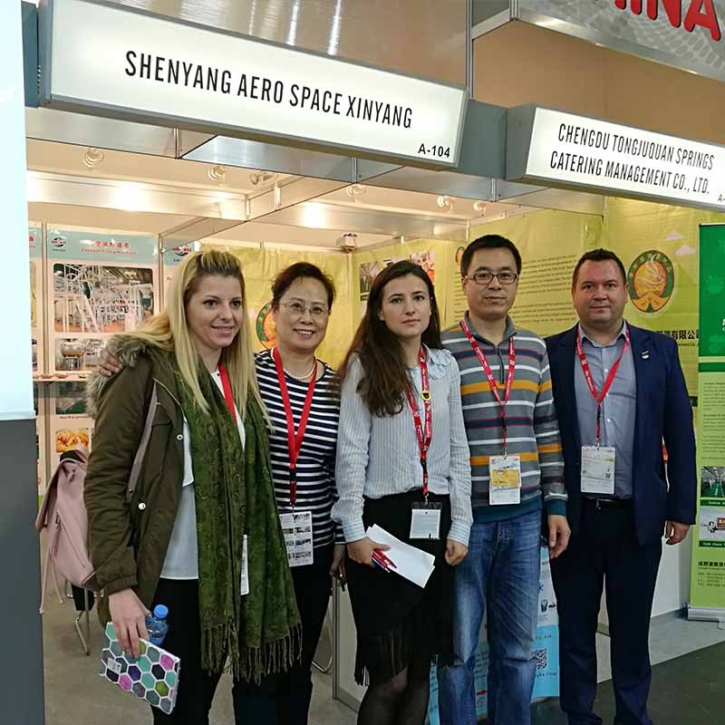 Xinyang team at Anuga food exhibition in 2017 for food machinery