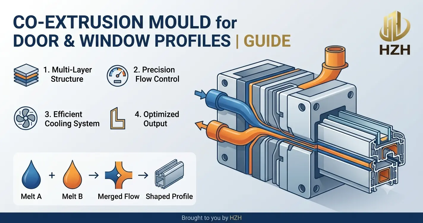 co-extrusion mould for door window profiles