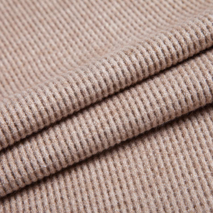 FH1006 Fake Cashmere Silver Yarn Waffle Fabric – Soft Textured Fabric for Sweaters, Cardigans, and Luxury Knitted Apparel