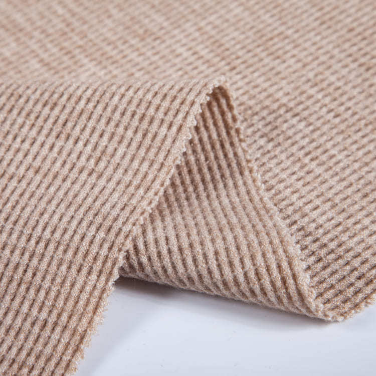 FH1006 Fake Cashmere Silver Yarn Waffle Fabric – Soft Textured Fabric for Sweaters, Cardigans, and Luxury Knitted Apparel