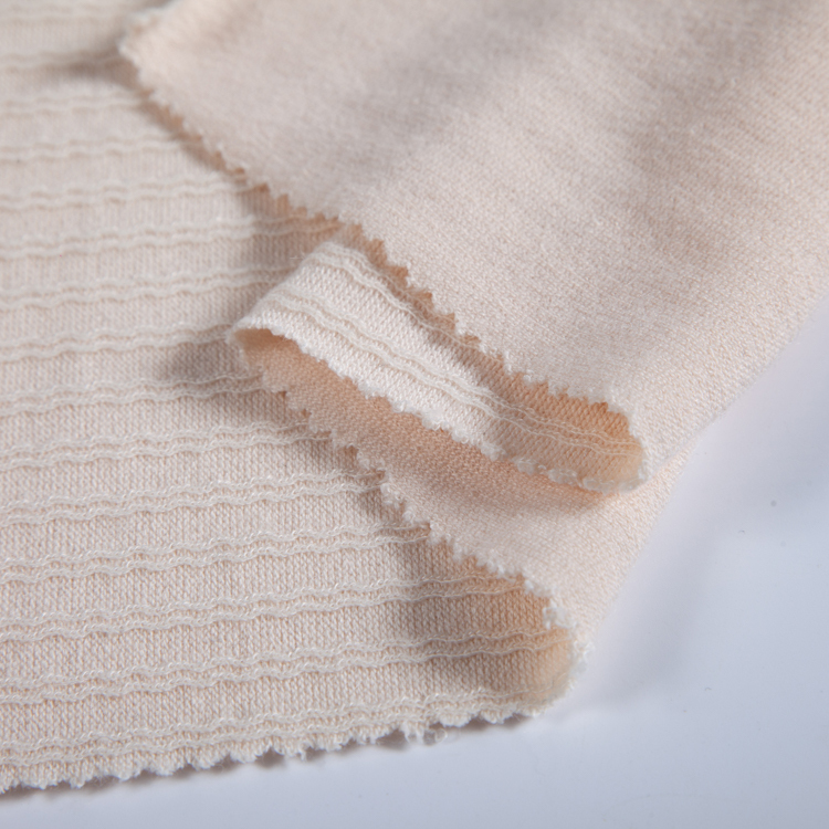 FH1145 TR ridge design Jacquard Fabric – Textured Patterned Knit Fabric for Swaeters, Dresses