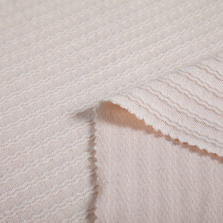 FH1145 TR ridge design Jacquard Fabric – Textured Patterned Knit Fabric for Swaeters, Dresses