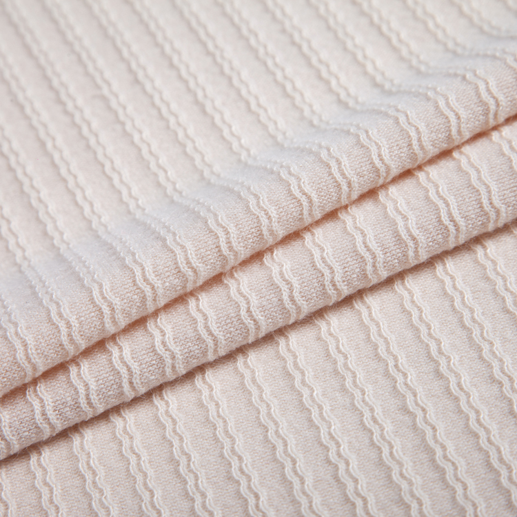 FH1145 TR ridge design Jacquard Fabric – Textured Patterned Knit Fabric for Swaeters, Dresses