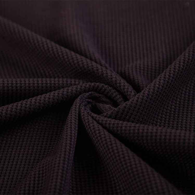 PS2295 waffle jacquard knit polyester spandex 165gsm fabric for Hoodies, Lounge Sets, Sleepwear, and Layered Fashion garment