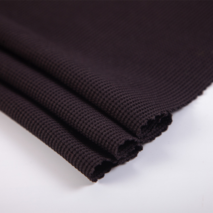 PS2295 waffle jacquard knit polyester spandex 165gsm fabric for Hoodies, Lounge Sets, Sleepwear, and Layered Fashion garment