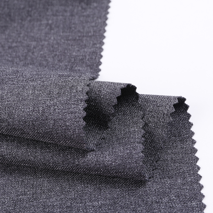 HB06-15 three color cationic melange polyester spandex 4 way sytretch fabric for trousers