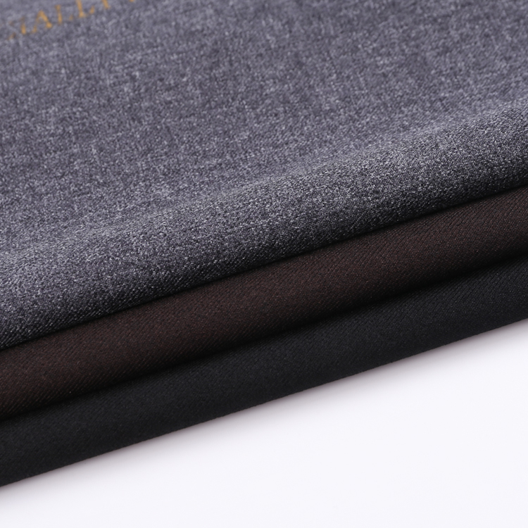 HB06-15 three color cationic melange polyester spandex 4 way sytretch fabric for trousers