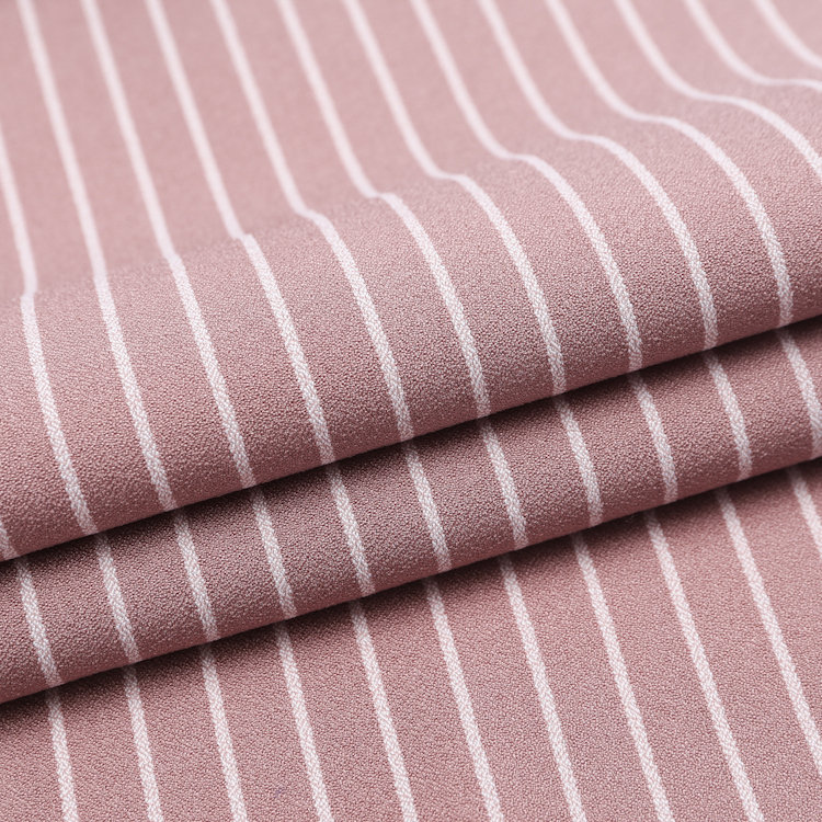HB17-78 stripe crepe polyester spandex 4 way stretch weave fabric for shirt, suit garment