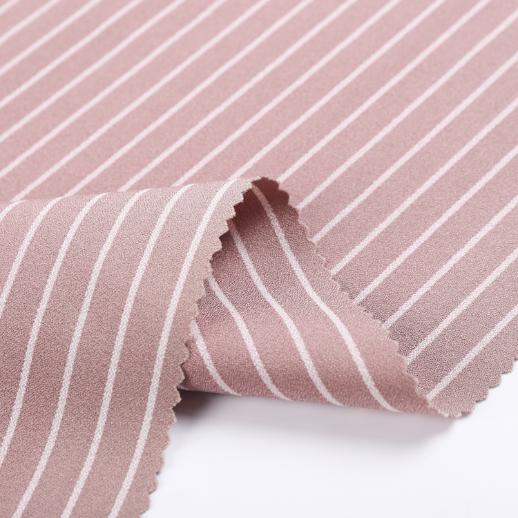 HB17-78 stripe crepe polyester spandex 4 way stretch weave fabric for shirt, suit garment