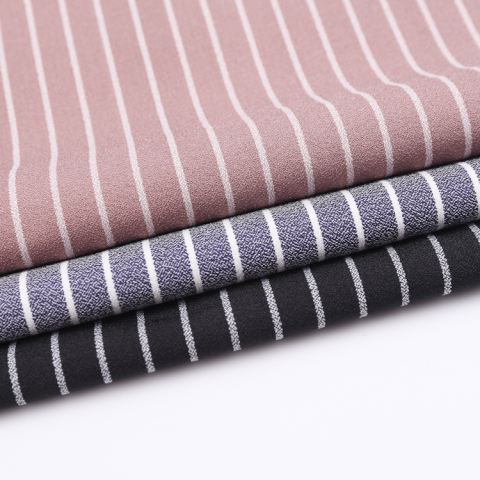 HB17-78 stripe crepe polyester spandex 4 way stretch weave fabric for shirt, suit garment