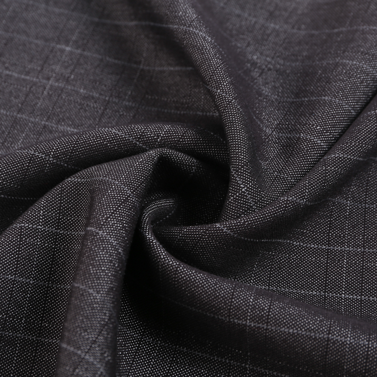 HB10-19-31 Polyester Viscose Elastane Denim Check weave Fabric – Soft Stretch Fabric for Women’s Jeans, Skirts, and Casualwear