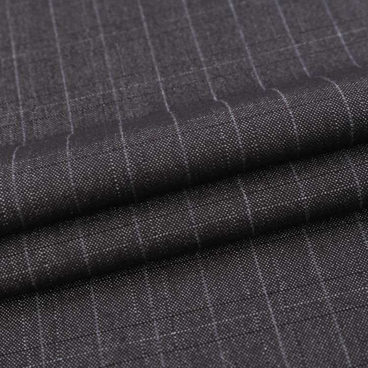 HB10-19-31 Polyester Viscose Elastane Denim Check weave Fabric – Soft Stretch Fabric for Women’s Jeans, Skirts, and Casualwear