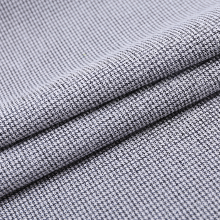 HB14-54-2 Europe Style Polyester Viscose Spandex Houndstooth Fabric – Plain Dye Suiting