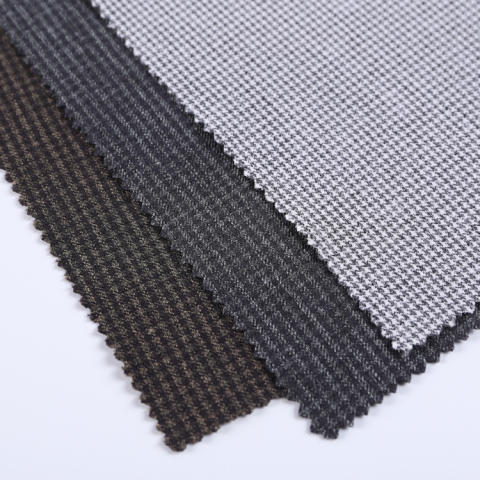HB14-54-2 Europe Style Polyester Viscose Spandex Houndstooth Fabric – Plain Dye Suiting