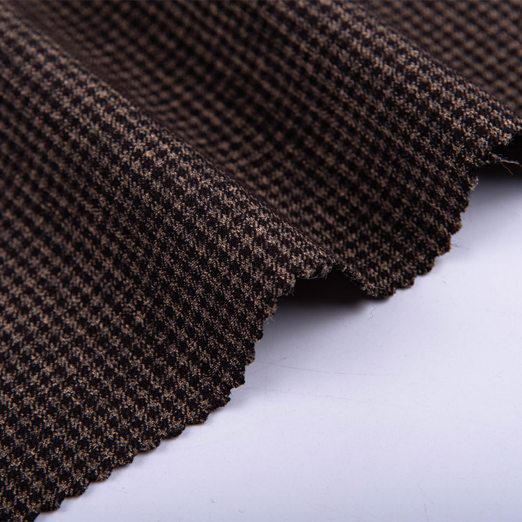 HB14-54-3 Polyester Viscose Stretch Houndstooth Jacquard Fabric