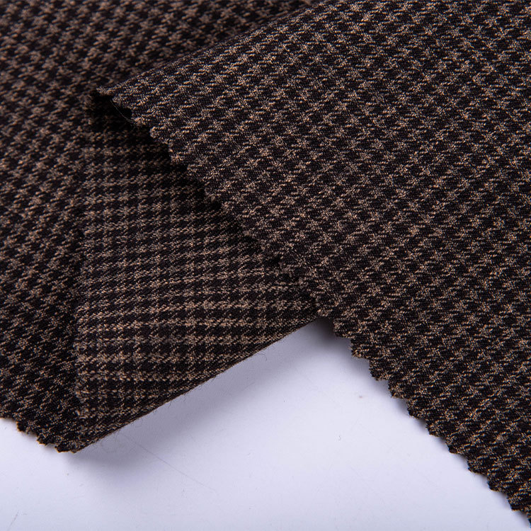 HB14-54-3 Polyester Viscose Stretch Houndstooth Jacquard Fabric