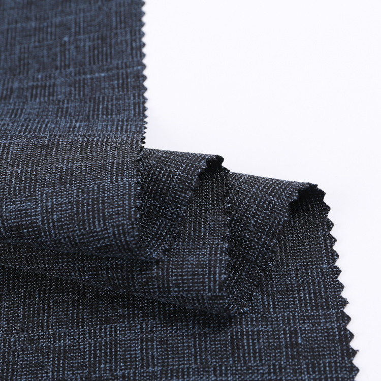 HB15-36 woven polyester rayon spandex plaid fabric dable color cationic plain dye fabric for suit garment