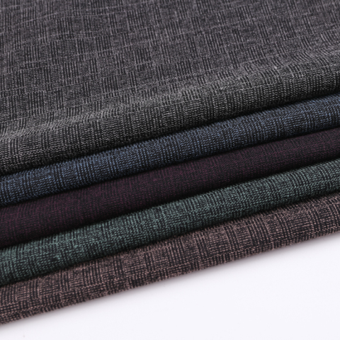 HB15-36 woven polyester rayon spandex plaid fabric dable color cationic plain dye fabric for suit garment
