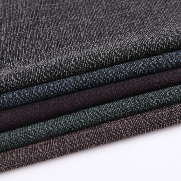 HB15-36 woven polyester rayon spandex plaid fabric dable color cationic plain dye fabric for suit garment