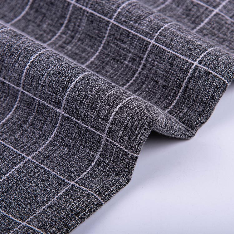 HB15-68 weave polyester rayon spandex check white yarn jacquard fabrc for suit women