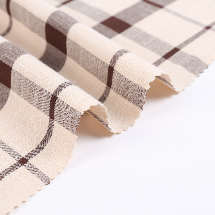 HB18-25 Fake Linen Check weave Fabric – Textured Blended Fabric for Summer Shirts, Dresses, and Vintage-Style Apparel