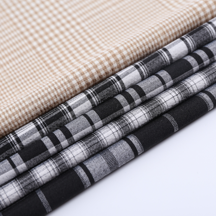 HB21-27 Yarn Dyed Beige Check Fabric – Light-Colored Plaid Fabric for Office Blouses, Skirts, and Women’s Suits