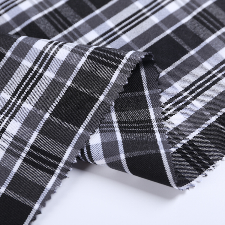 yarn dyed twill large grid fabric