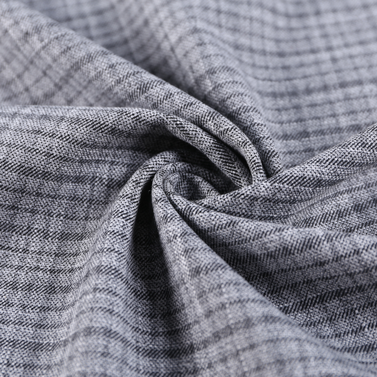 yarn dyed slubbed jacquard check fabric