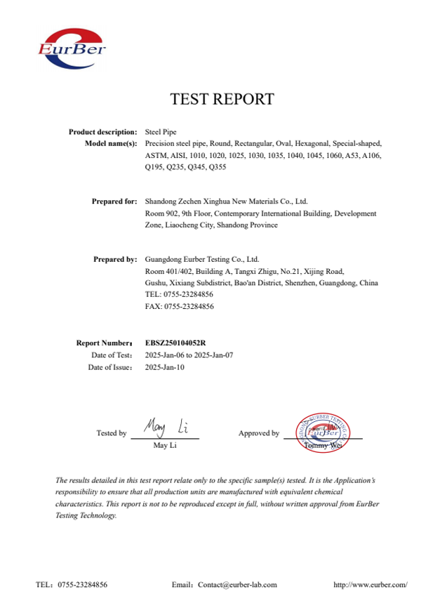 Steel Pipe Testing Report