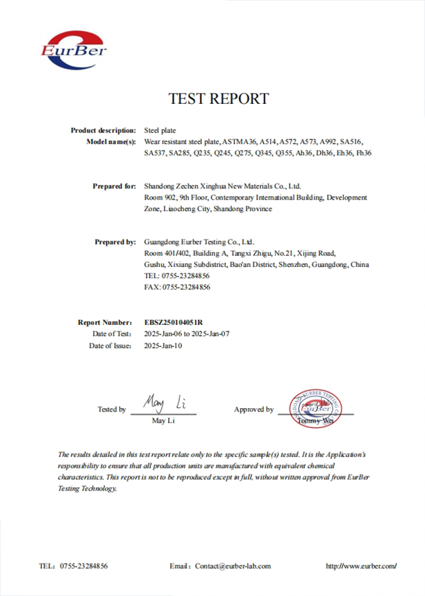 Steel Plate Testing Report