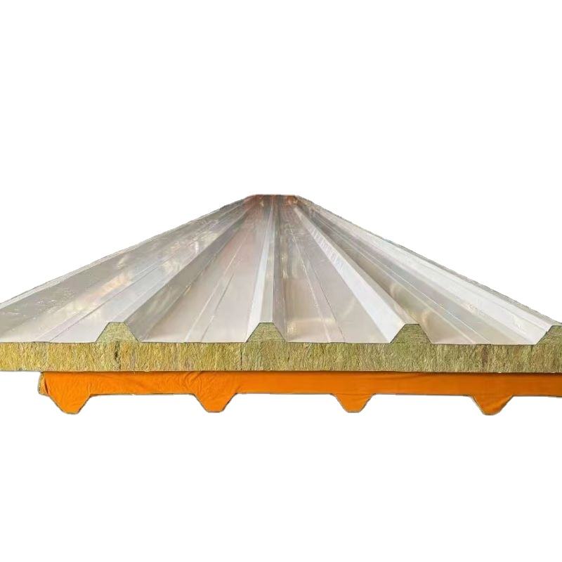 High Quality Thermal Insulation Color Steel Rock Wool Sandwich Panel Wall Sandwich Panel Price Exterior Sandwich Wall Panel