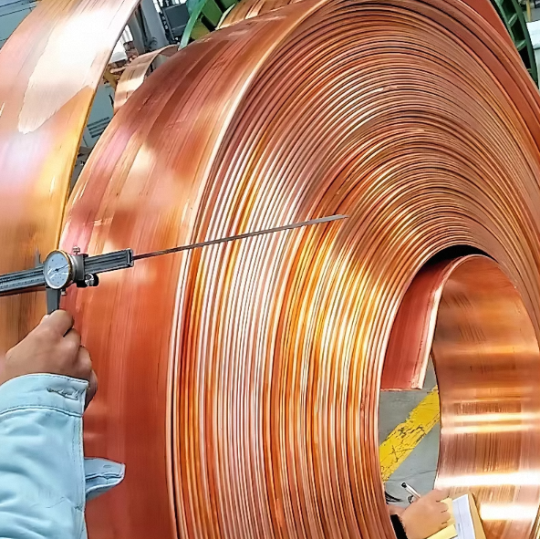 Custom Width Copper Foil Sheet Strip 0.01mm to 3.0mm Thick 99.99% Pure Copper Strip Foil Roll in Stocky
