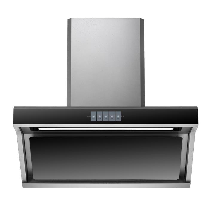 Gesture Control Induction Range Hood With Black Glass