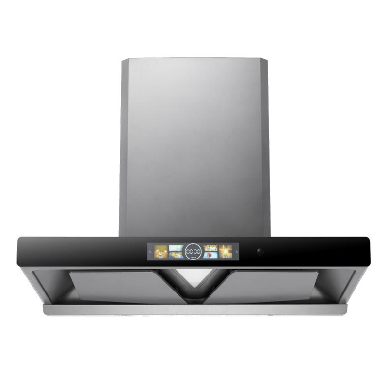Color Screen High Power Automatic Cleaning T Shaped Range Hood