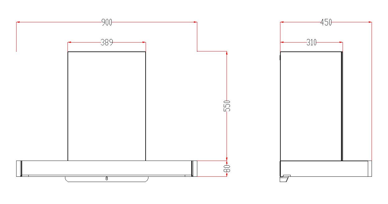 90cm range hood