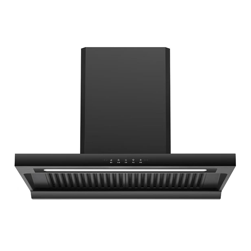 Top Sales Wall Mounted Black Chimney Kitchen Smart Range Hood With Gesture And Touch