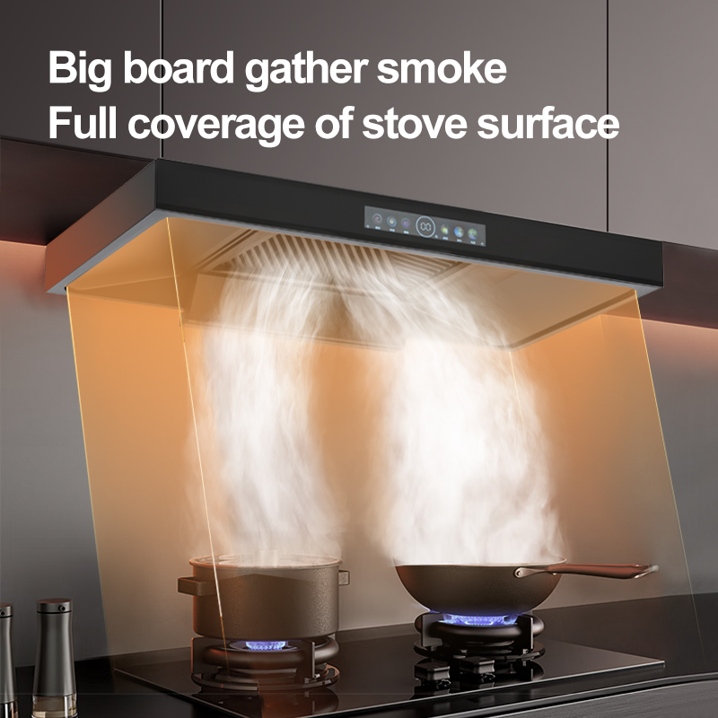 T Shape 90Cm Smart Extractor Hood Cooker Chimney Exhaust With Hand Sensor