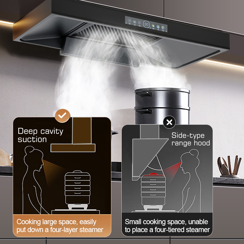 T Shape 90Cm Smart Extractor Hood Cooker Chimney Exhaust With Hand Sensor