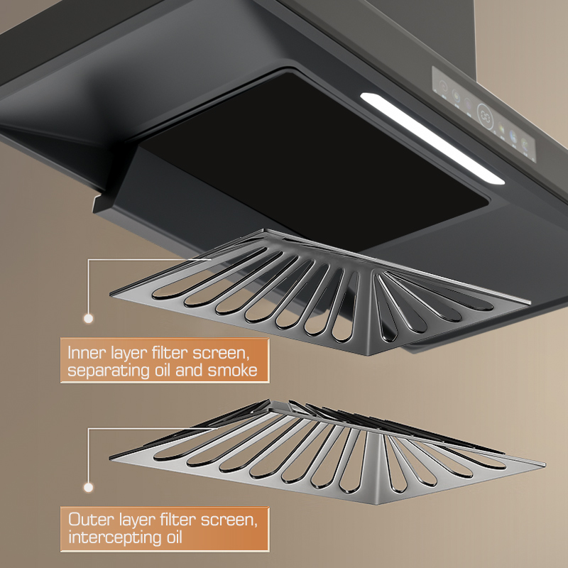 T Shape 90Cm Smart Extractor Hood Cooker Chimney Exhaust With Hand Sensor