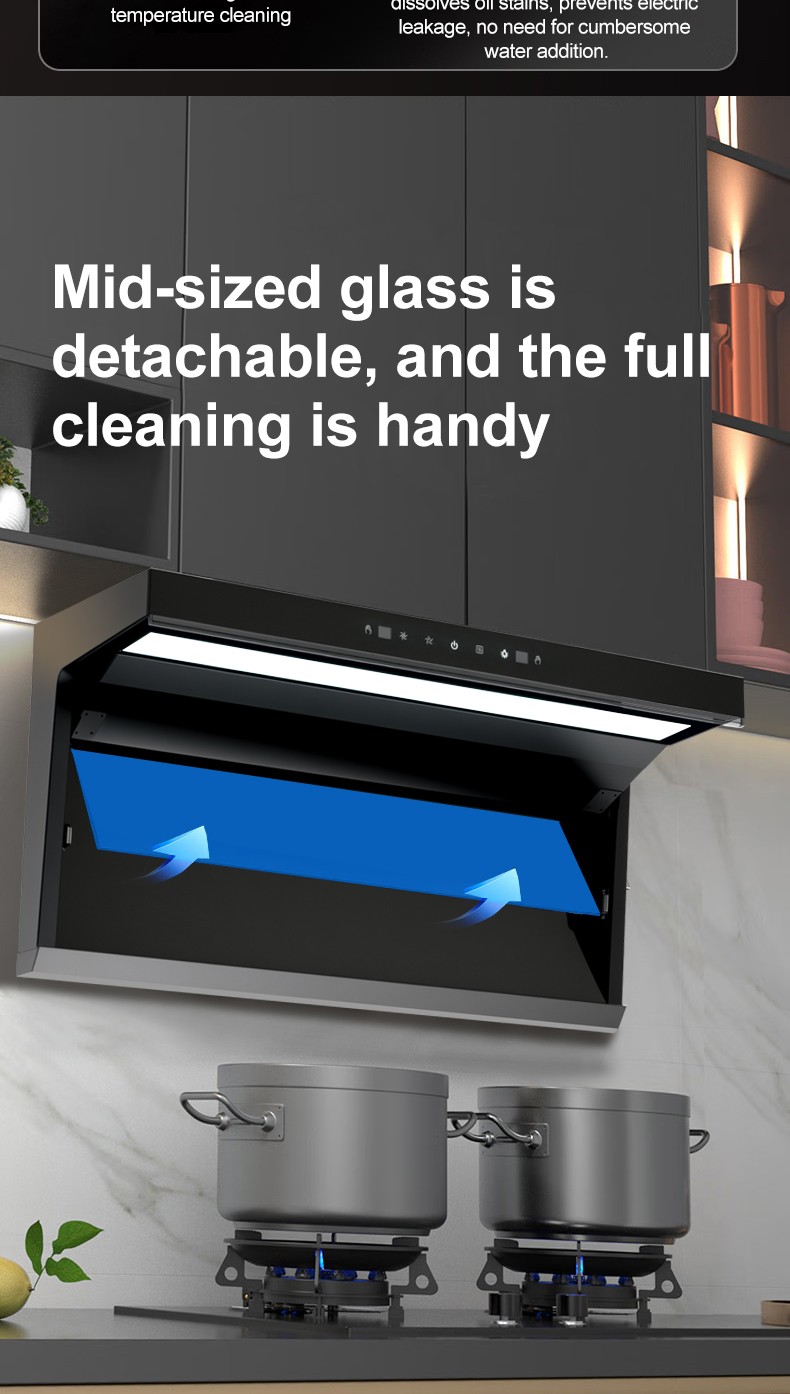 range hood with glass