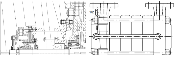 One-side bearing high pressure pumps