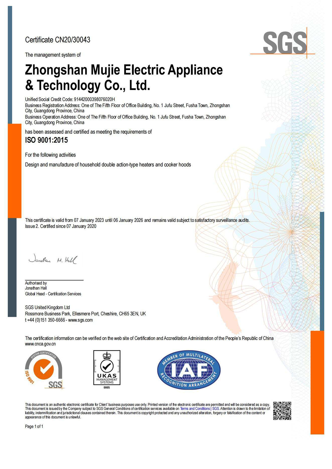 ISO 9001 Certificate