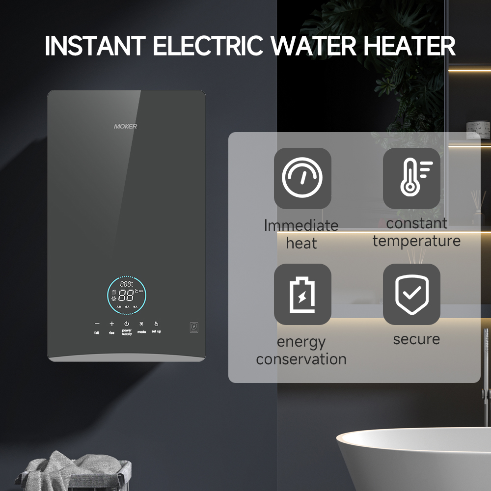 Instantaneous Electric Water Heater With Touch Display For Bathroom