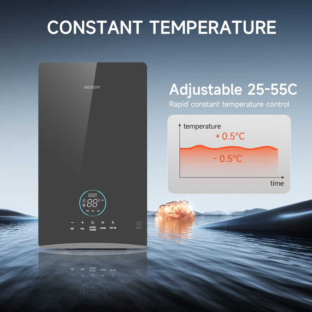 Instantaneous Electric Water Heater With Touch Display For Bathroom